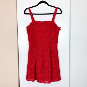 Speechless Red Lace Spaghetti Strap Mini Dress